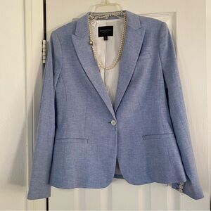 Banana Republic Light Blue Blazer Quiet Luxury-Coastal Grandmother